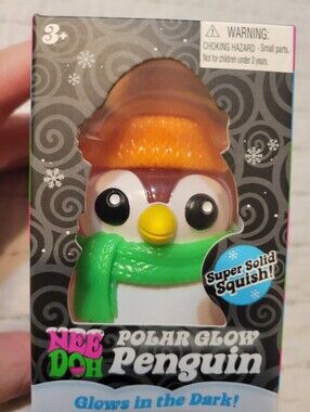 Schylling Needoh Polar Glow Penguin - Green Scarf, Orange Hat